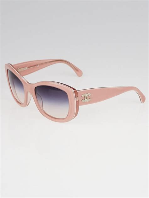 chanel pink frame cc logo sunglasses